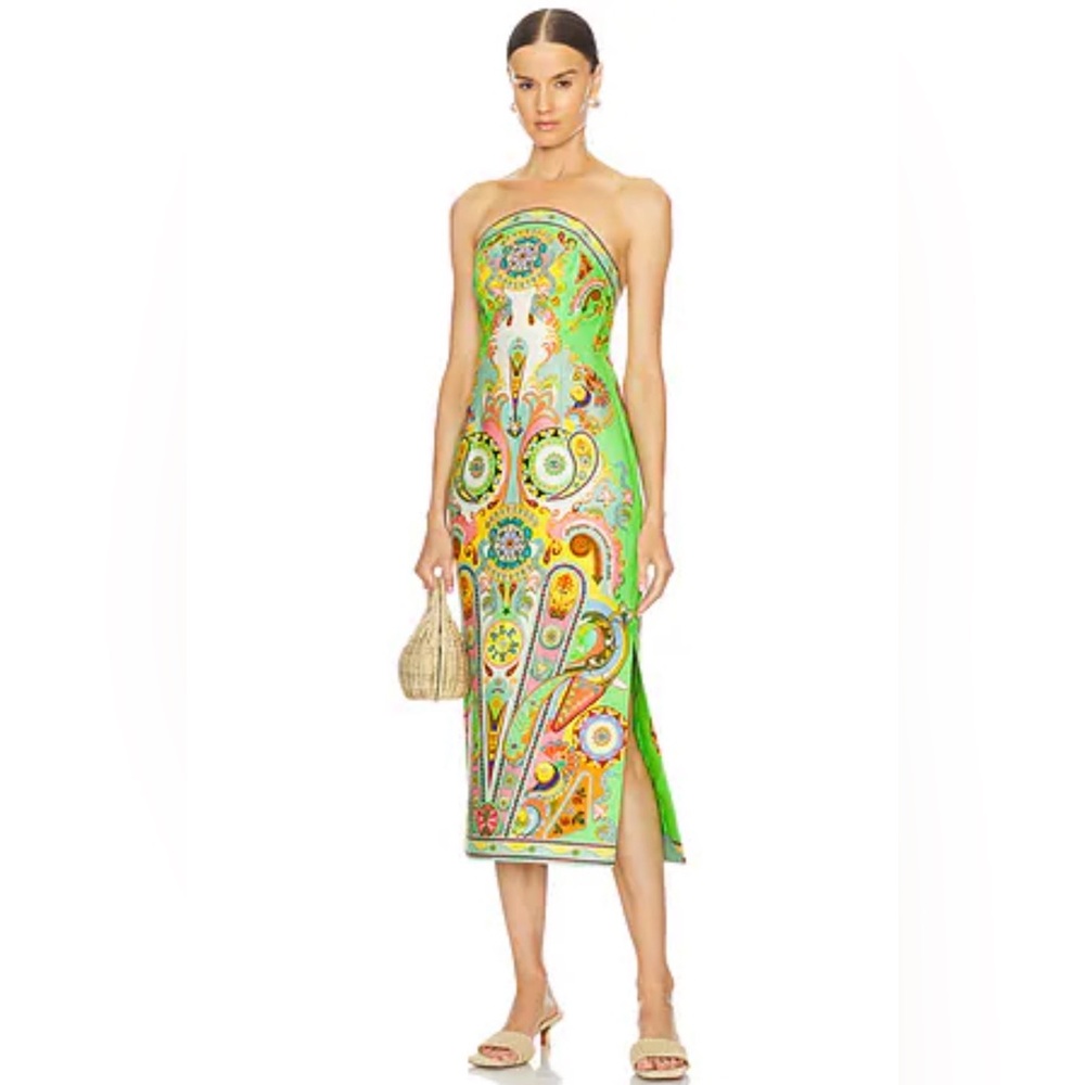 Alemais Pinball Bodice strapless green Dress size 8